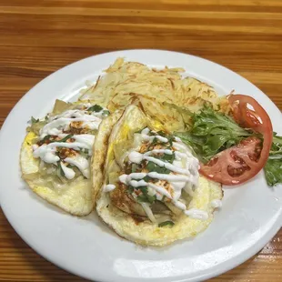 Eggs,  with green chilaquiles