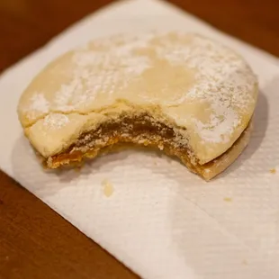 a half eaten pastry