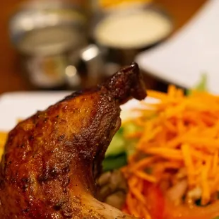 a close up of a plate of food