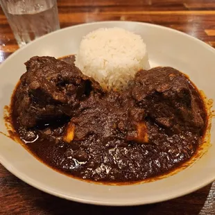Pork roast with rice and sweet potato.