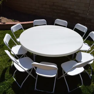 Round table with 10 chairs