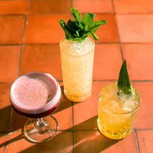 Handcrafted cocktails with tropical flare