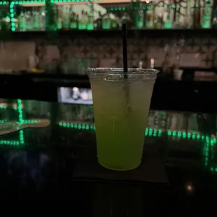 Midori Sour, no garnishes
