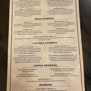 Current menu