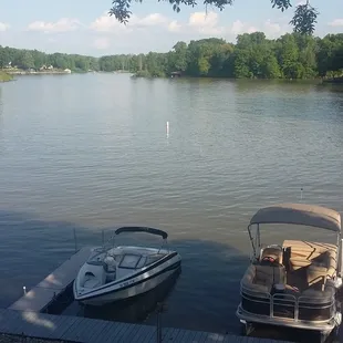 a boat docked at a dock