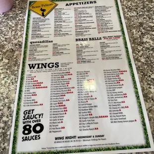 The extensive menie. The other side is some of the same.