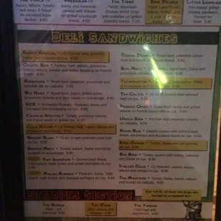 the menu