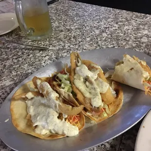 The perch fish tacos they were huge and delicious