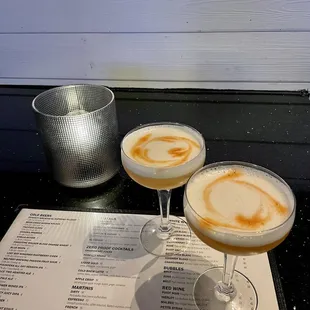 NY sour with egg white - make sure to ask for less sweet!