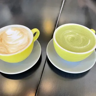 Plain Latte and Matcha