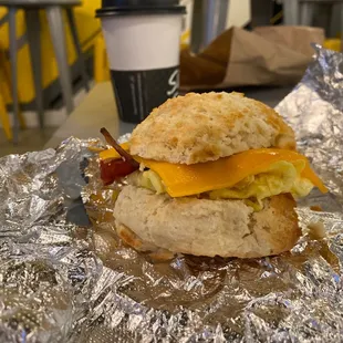 Bacon egg and cheese biscuit