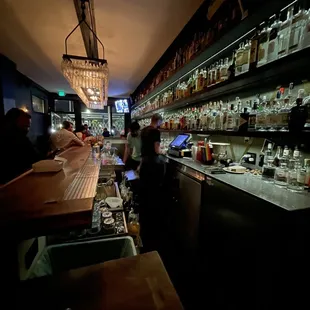 the bar area of a restaurant