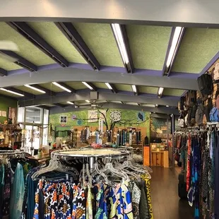 the inside of a clothing store