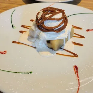 a dessert on a plate