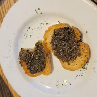 two pieces of bread on a plate