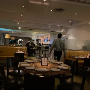 a man in a restaurant setting