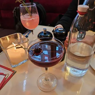 Champagne Cocktail and BC 48 Manhattan