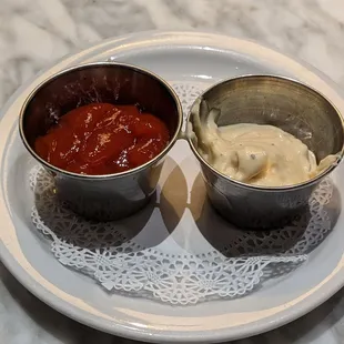Ketchup and garlic aioli