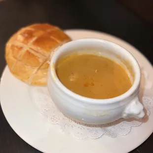 Bisque De Homard En Croûte (~$18) - with puff pastry on the side