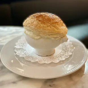 Lobster bisque in puff pastry