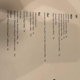 menu