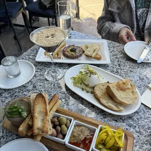 Top to bottom: Tartare De Filet Mignon, Burrata Alla Panna , pâté de Campagne (liver pate)