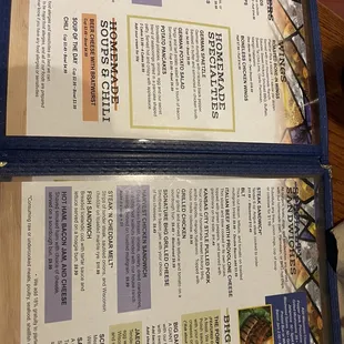 a menu for a restaurant