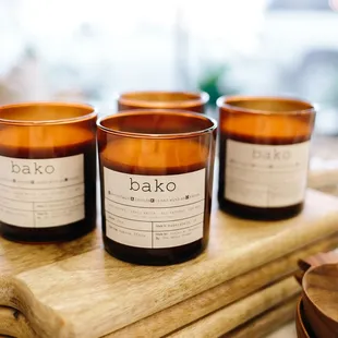 The amazing BAKO candle smells of almonds and oranges...almond orchards and orange groves grown in the Bakersfield farming community.