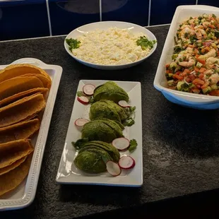 Make your own shrimp cheviche tacos