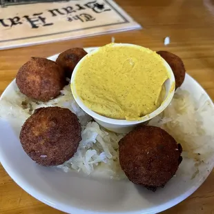 Sauerkraut Balls with Düsseldorf Mustard