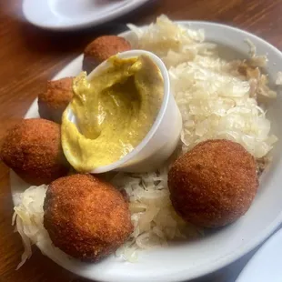 Sauerkraut Balls with Düsseldorf Mustard