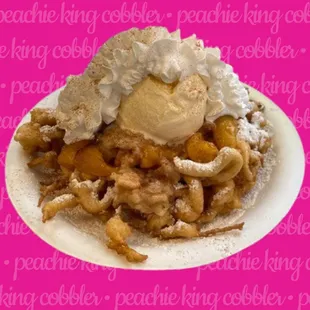 Peach Cobbler, add ice cream &amp; whip...Yum!