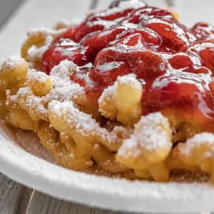 Strawberry funnel cake
