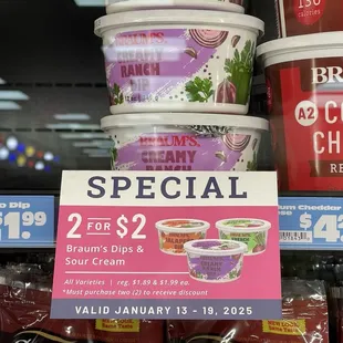 Braum's Dip - 2 for $2! Sale valid Jan 13-18, 2025
