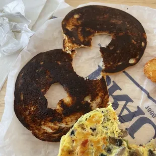 a half eaten breakfast