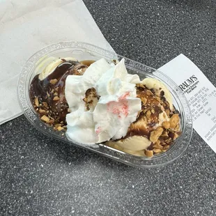 Double dip sundae -cherry fell off