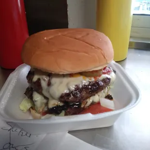 Classic double cheeseburger. Oh yeah!