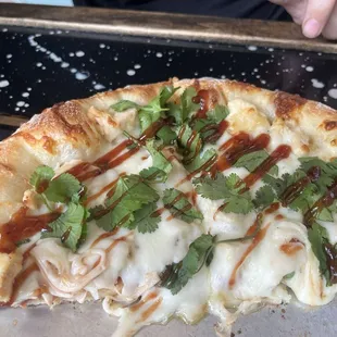 Barbecue chicken pizza. Absolutely delicious!