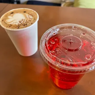 Mokachino and Strawberry Italian Soda