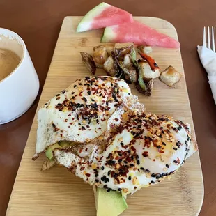 Ordered $13 avocado toast on a whim. Was pleasantly surprised to see it was more than just a piece of toast with a thin spread of avocado.