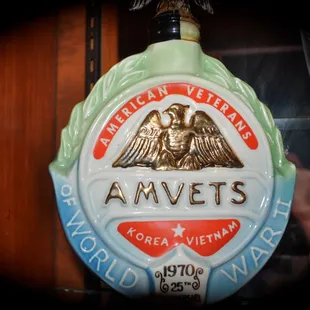 a beer bottle with an eagle on it