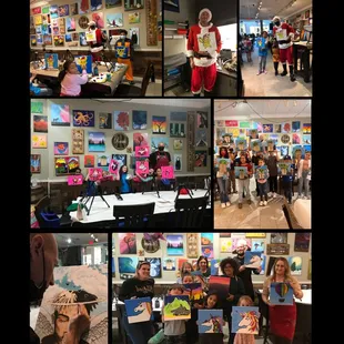 Teacher and student work instructed paint along.