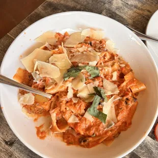 Chef special Pork paperdelle pasta