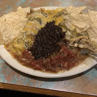 My Chazz plate with Chicken Verde; I suppose camera did not eat first...