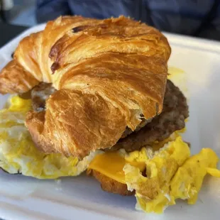 Breakfast sandwich! With hash browns. It&apos;s so good!