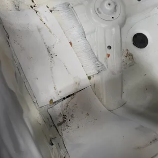 Floor of the trunk - they slapped some adhesive tape instead of fixing properly, leaving holes and cracks in the trunk floor.