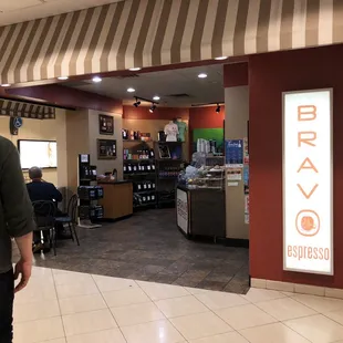 the entrance to the restaurant