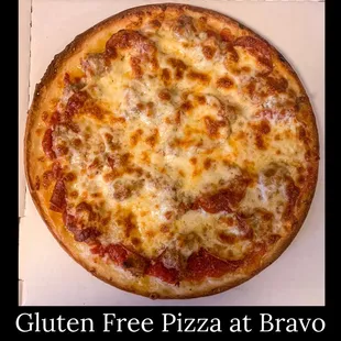 our gluten free pizza 
{in the PIZZA section of our menu, under GF}