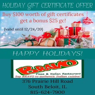 Holiday Gift Certificate Offer {valid now until Christmas Eve} They make gift giving easy and are perfect stocking stuffers!