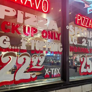 exterior window pizza specials